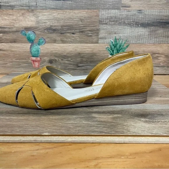 ModCloth mustard Yellow Weave Between pointy toe ballet flats women’s size 8.5 - Picture 3 of 6